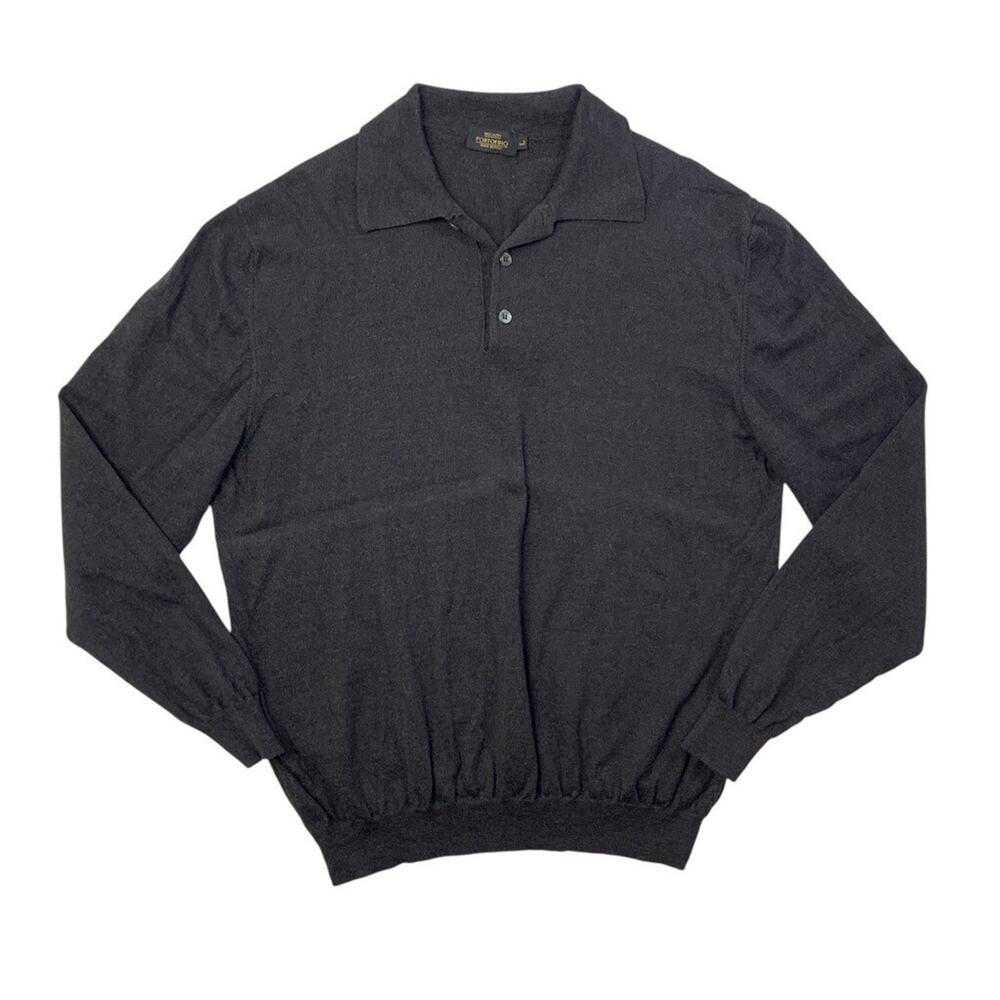 Vintage Riscatto Portofino Sweater Men Large Marled Black Brown Wool Blend Italy